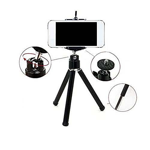 K-S-Trade Smartphone Stativ Dreibein Für Samsung Galaxy S4 Zoom Tripod Aus Aluminium Klemmstativ Stativ Adapter Für Mobiltelefone Schwarz 1x von K-S-Trade