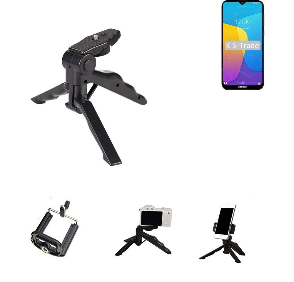 K-S-Trade für Doogee X90 Smartphone-Halterung, (Stativ Tisch-Ständer Dreibein Handy-Stativ Ständer Mini-Stativ) von K-S-Trade