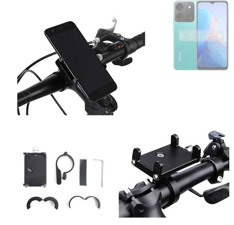 K-S-Trade für Infinix Smart 7 Plus Smartphone-Halterung, (Handyhalterung das Fahrrad Halter Lenkstange Fahrradhalterung) von K-S-Trade