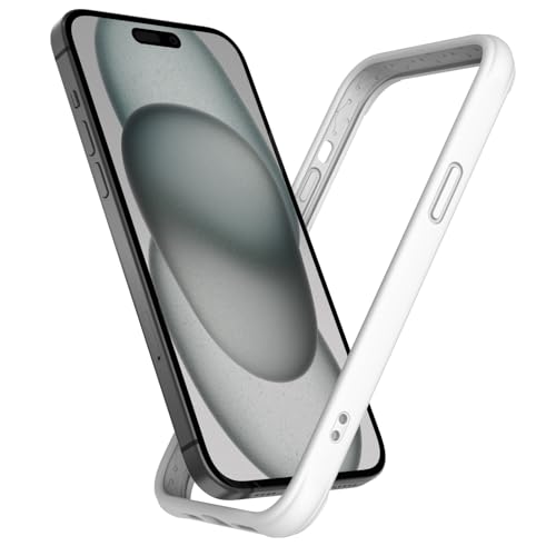 K TOMOTO Kompatibel Mit iPhone 15 Plus Bumper Case (6,7 Zoll), Flüssigsilikon [Stoßdämpfend] [Erhöhter Kantenschutz] [Fallschutz] [Seidiges Und Weiches Gefühl] Rahmen, Weiß von K TOMOTO