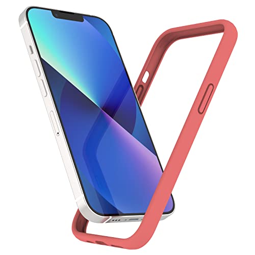 K TOMOTO Kompatibles iPhone 13/13 Pro Bumper Case (6,1 Zoll), Flüssiges Silikon Bumper Case [Stoßdämpfung] [Erhöhter Kantenschutz] [Fallschutz] [Seidige und weiche Haptik] Rahmen Bumper Case, Koralle von K TOMOTO