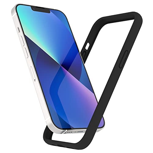 K TOMOTO Kompatibel iPhone 13/13 Pro Bumper Case (6,1 Zoll), Flüssigkeit Silikon Bumper Case [Shock-Absorb] [Raised Edge Protection] [Drop Protection] [Silky and Soft Touch] Frame Bumper Case, Schwarz von K TOMOTO