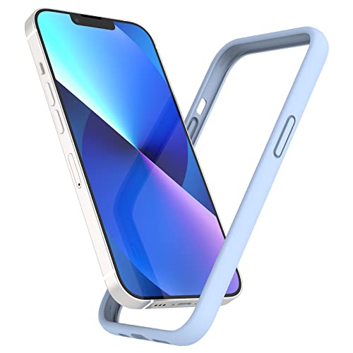 K TOMOTO Kompatibel iPhone 13/13 Pro Bumper Case 6.1", Flüssigkeit Silikon Bumper Case [Shock-Absorb] [Raised Edge Protection] [Drop Protection] [Silky and Soft Touch] Frame Bumper Case, Nebel Blau von K TOMOTO
