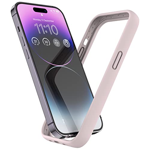 K TOMOTO Kompatibel iPhone 14 Pro Bumper Case (6,1 Zoll), Flüssigsilikon Bumper Case [Stoßabsorbierend] [Erhöhter Kantenschutz] [Fallschutz] [Seidig und weiche Haptik] Rahmen Bumper Case, Kreide Rosa von K TOMOTO