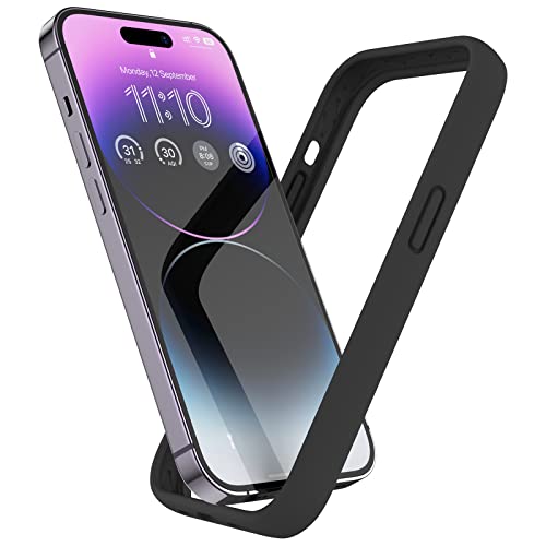 K TOMOTO Kompatibel iPhone 14 Pro Max Bumper Case (6,7 Zoll), Flüssigsilikon Bumper Case [Stoßabsorbierend] [Erhöhter Kantenschutz] [Seidige und weiche Haptik] Rahmen Bumper Case, Schwarz von K TOMOTO