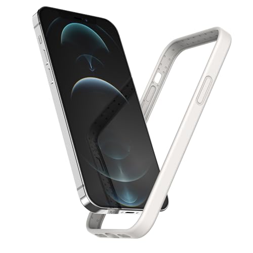 K TOMOTO Kompatibel mit iPhone 12/12 Pro Bumper Case (6,1 Zoll), weiches Flüssigsilikon-Gel-Gummi, Stoßfängerabdeckung, seidig-glatter Griff, schlankes Design, schützende Bumper-Rahmen-Hülle, Weiß von K TOMOTO