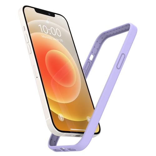 K TOMOTO Kompatibel mit iPhone 12/12 Pro Bumper Case (6,1 Zoll), weiches Flüssigsilikon-Gel-Gummi, Stoßfängerabdeckung, seidig-glatter Griff, Schützende Bumper-Rahmen-Hülle, Hellviolett von K TOMOTO