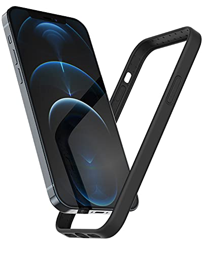 K TOMOTO Kompatibel mit iPhone 12/12 Pro Bumper Case (6,1 Zoll), weiches Flüssigsilikon-Gel-Gummi, Stoßfängerabdeckung, seidig-glatter Griff, schlankes Design, schützende Bumper-Rahmen-Hülle, Schwarz von K TOMOTO