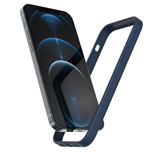 K TOMOTO Kompatibel mit iPhone 12 Pro Max Bumper Case 6,7 Zoll, weiches Flüssigsilikon-Gel-Gummi, Stoßfängerabdeckung, seidig-glatter Griff, schlankes Design, Schutzhülle für den Rahmen, Blau von K TOMOTO