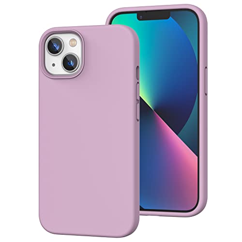 K TOMOTO Kompatibel mit iPhone 13 Hülle [Fallschutz Kratzfest] Stoßfeste Flüssigsilikon Schutzhülle mit Anti-Fingerabdruck Hülle mit Mikrofaserfutter, Handyhülle für iPhone 13 6,1 Zoll, Rosa Lila von K TOMOTO