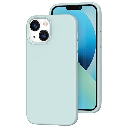 K TOMOTO Kompatibel mit iPhone 13 Mini Hülle, Liquid Silicone Gel Rubber Cover with Microfiber Lining, Full Body Drop Protection Phone Case for iPhone 13 5.4 Inch(2021), Türkis von K TOMOTO