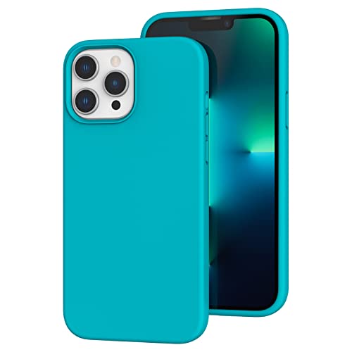 K TOMOTO Kompatibel mit iPhone 13 Pro Hülle, [Fallschutz] [Anti-Fingerabdruck] Stoßfeste Flüssigsilikonhülle mit Mikrofaserfutter, Handyhülle für iPhone 13 Pro 6,1 Zoll 2021, Teal von K TOMOTO