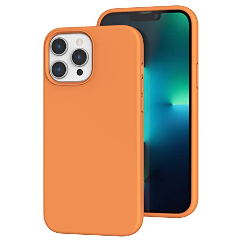 K TOMOTO Kompatibel mit iPhone 13 Pro Hülle, [Fallschutz] [Anti-Fingerabdruck] Stoßfeste Flüssigsilikon-Hülle mit Mikrofaserfutter, Handyhülle für iPhone 13 Pro 15,5 cm (6,1 Zoll) (2021) (Orange) von K TOMOTO