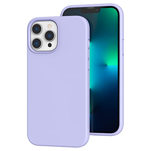 K TOMOTO Kompatibel mit iPhone 13 Pro Hülle, [Fallschutz] [Anti-Fingerabdruck] Stoßfeste Flüssigsilikonhülle mit Mikrofaserfutter, Handyhülle für iPhone 13 Pro 6,1 Zoll 2021, Hellviolett von K TOMOTO