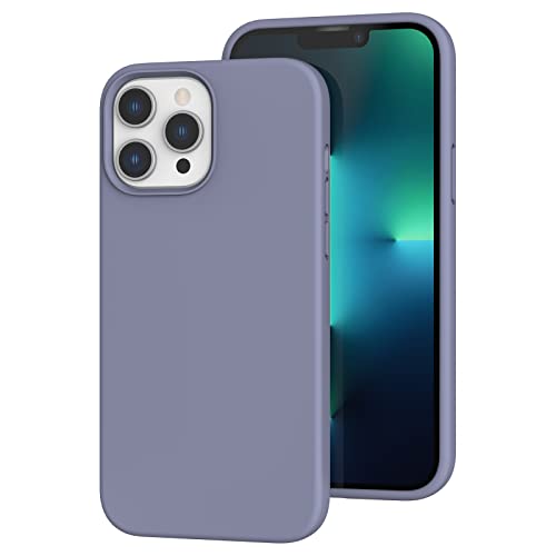 K TOMOTO Kompatibel mit iPhone 13 Pro Hülle, [Fallschutz] [Anti-Fingerabdruck] Stoßfeste Flüssigsilikonhülle mit Mikrofaserfutter, Handyhülle für iPhone 13 Pro 6,1 Zoll 2021, Lavendelgrau von K TOMOTO