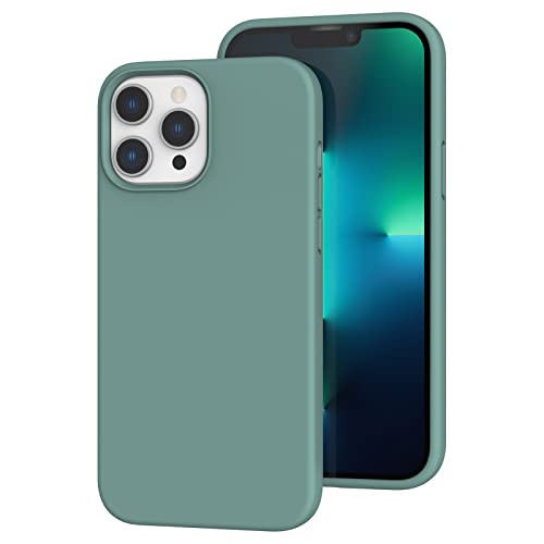 K TOMOTO Kompatibel mit iPhone 13 Pro Hülle, [Fallschutz] [Anti-Fingerabdruck] Stoßfeste Flüssigsilikonhülle mit Mikrofaserfutter, Handyhülle für iPhone 13 Pro 6,1 Zoll 2021, Kieferngrün von K TOMOTO