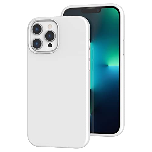 K TOMOTO Kompatibel mit iPhone 13 Pro Hülle, [Fallschutz] [Anti-Fingerabdruck] Stoßfeste Flüssigsilikonhülle mit Mikrofaserfutter, Handyhülle für iPhone 13 Pro 6,1 Zoll 2021, Weiß von K TOMOTO