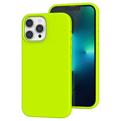 K TOMOTO Kompatibel mit iPhone 13 Pro Hülle, [Fallschutz] Stoßfeste Flüssigsilikonhülle mit Mikrofaser-Innenfutter Handyhülle für iPhone 13 Pro 6,1 Zoll (2021), Fluoreszierendes Grün… von K TOMOTO
