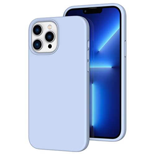 K TOMOTO Kompatibel mit iPhone 13 Pro Max Hülle für Frauen, [Fallschutz] [Anti-Fingerabdruck] [Anti-Kratzen] Stoßfeste, weiche Silikon-Handyhülle für iPhone 13 Pro Max 6,7 Zoll, Hellblau von K TOMOTO