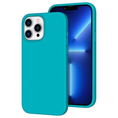 K TOMOTO Kompatibel mit iPhone 13 Pro Max Hülle für Frauen, [Fallschutz] [Anti-Fingerabdruck] [Anti-Kratzen] Stoßfeste, weiche Silikon-Handyhülle für iPhone 13 Pro Max 6,7 Zoll, Teal von K TOMOTO