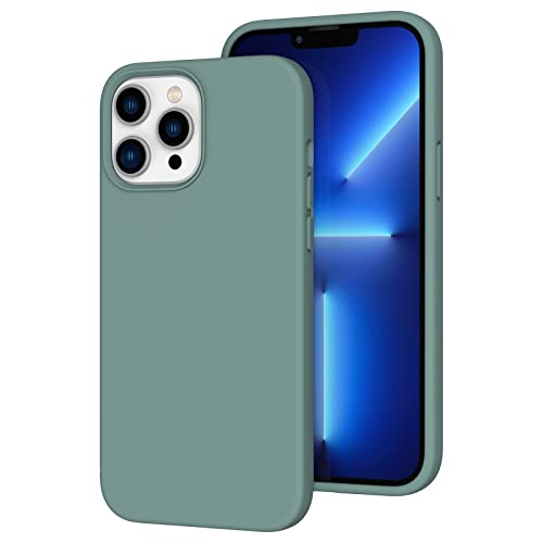 K TOMOTO Kompatibel mit iPhone 13 Pro Max Hülle für Frauen, [Fallschutz] [Anti-Fingerabdruck] [Anti-Kratzen] Stoßfeste, weiche Silikon-Handyhülle für iPhone 13 Pro Max 6,7 Zoll, Kieferngrün von K TOMOTO
