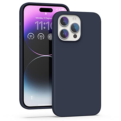 K TOMOTO Kompatibel mit iPhone 14 Pro Max Hülle für Frauen, [Fallschutz] [Anti-Fingerabdruck] [Anti-Kratzen] Stoßfeste, Weiche Silikon-Handyhülle für iPhone 14 Pro Max 6,7 Zoll, Mitternachtsblau von K TOMOTO