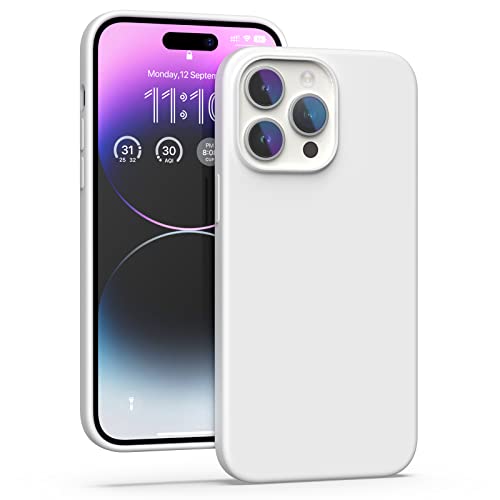 K TOMOTO Kompatibel mit iPhone 14 Pro Max Hülle für Frauen, [Fallschutz] [Anti-Fingerabdruck] [Anti-Kratzen] Stoßfeste, Weiche Silikon-Handyhülle für iPhone 14 Pro Max 6,7 Zoll, Weiß von K TOMOTO