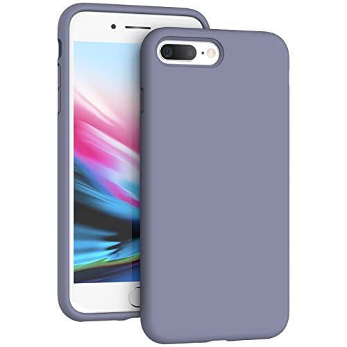 K TOMOTO Kompatibel mit iPhone 8 Plus/7 Plus Hülle (5,5 Zoll), [Fallschutz] [kratzfest] Stoßfest, Flüssigsilikon, Anti-Fingerabdruck-Hülle mit Mikrofaserfutter, Handyhülle (Lavendelgrau) von K TOMOTO