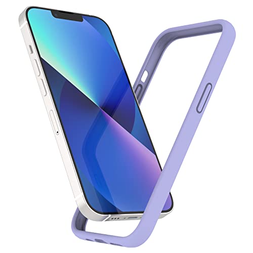 K TOMOTO Kompatibles iPhone 13/13 Pro Bumper Case 6,1 Zoll, Flüssiges Silikon Bumper Case [Stoßdämpfung] [Erhöhter Kantenschutz] [Fallschutz] [Seidige weiche Haptik] Rahmen Bumper Case, Hellviolett ﻿ von K TOMOTO
