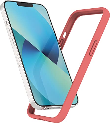 K TOMOTO Kompatibles iPhone 13 Mini Bumper Case (5,4 Zoll), Flüssiges Silikon Bumper Case [Stoßdämpfung] [Erhöhter Kantenschutz] [Fallschutz] [Seidige und weiche Haptik] Rahmen Bumper Case, Koralle von K TOMOTO