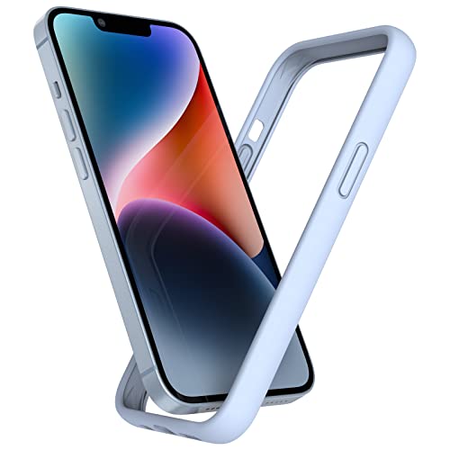 K TOMOTO Kompatibles iPhone 14 Plus Bumper Case (6,7 Zoll), Flüssiges Silikon Bumper Case, Stoßdämpfend, Erhöhter Kantenschutz, Fallschutz, Seidige und weiche Haptik, Frame Bumper Case, Hellblau von K TOMOTO