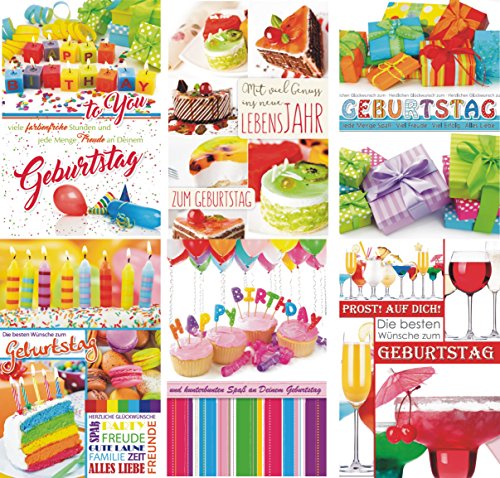 Geburtstagskarten 100 Stück Geburtstagskarte Glückwunschkarten Grußkarten - 51-1076 von K&B Vertrieb
