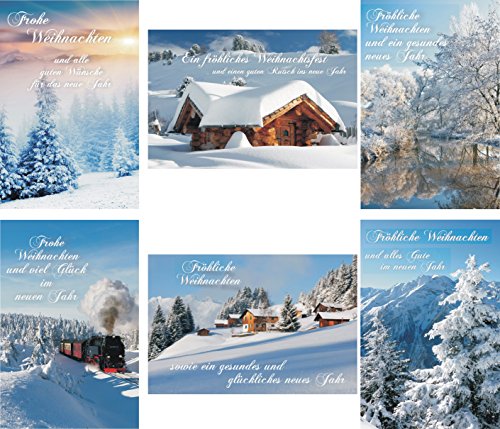 K&B Vertrieb Weihnachtskarten 100 Stück mit Weihnachtsmotiven Glückwunschkarten Weihnachten 22-7510 von K&B Vertrieb