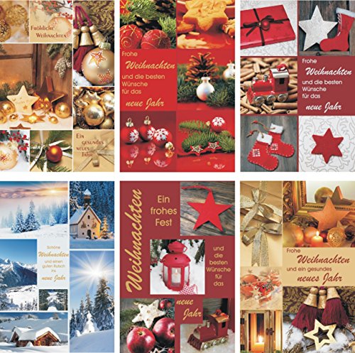 Weihnachtskarten 100 Stück mit Weihnachtsmotiven Glückwunschkarten Weihnachten 22-1551 von K&B Vertrieb