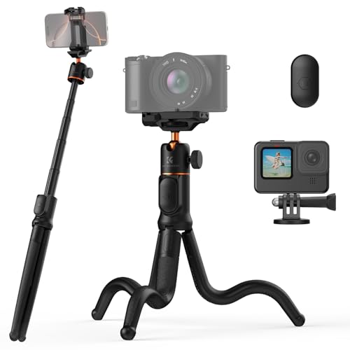 Handy Stativ,K&F Concept Flexibles Stativ für Smartphone & Kamera,MS29 Einziehbarer Selfie Stick,Mini Stativ Halter mit Fernbedienung,Tripod mit Stativhalterung,Handystativ für iPhone/Sumsung Handy Stativ,K&F Concept Flexibles Stativ für Smartphone & Kamera,MS29 Einziehbarer Selfie Stick,Mini Stativ Halter mit Fernbedienung,Tripod mit Stativhalterung,Handystativ für iPhone/Sumsung von K&F Concept