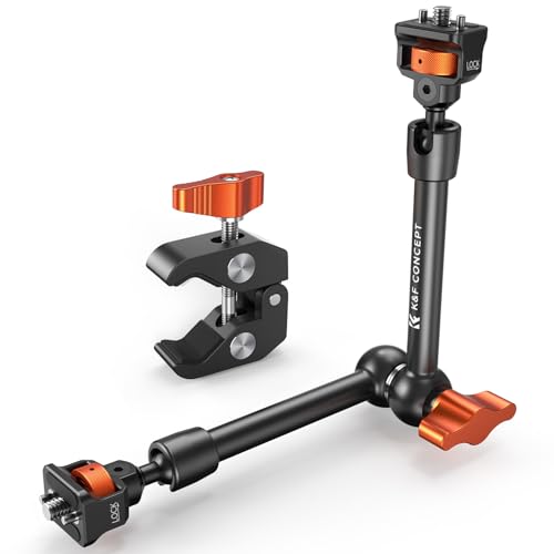 K&F Concept 11 Zoll Magic Arm mit Super Clamp, Kamera Halterung für Käfig Monitor LED Licht Action-Kamera, 2 KG Belastung von K&F Concept