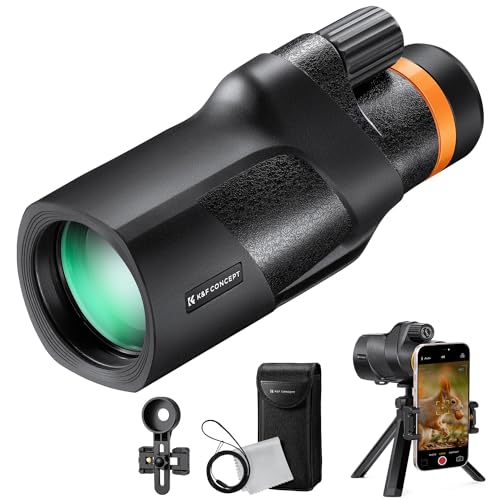 K&F Concept 12x50 HD Monokular Teleskop IP68 Wasserdicht Handy Fernrohr mit Arca-Schnittstelle mit Telefonclip und Stativ für Vogelbeobachtung, Jagen, Wandern, Konzert K&F Concept 12x50 HD Monokular Teleskop IP68 Wasserdicht Handy Fernrohr mit Arca-Schnittstelle mit Telefonclip und Stativ für Vogelbeobachtung, Jagen, Wandern, Konzert von K&F Concept