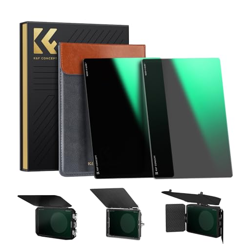 K&F Concept 4 x 5,65" ND8+ND64 Filtersets (2&6 Blendenstufen),Dicke 4mm Rechteckfilter quadratischer Graufilter für Außenaufnahmen,Kompatibel mit 4 x 5,65" Matte Box System von K&F Concept