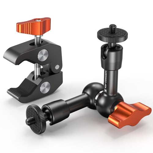 K&F Concept 6 Zoll Magic Arm mit Super Clamp, Kamera Halterung für Käfig Monitor LED Licht Action-Kamera, 2 KG Belastung von K&F Concept