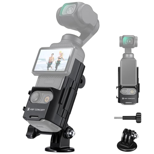 K&F Concept Expansion Adapter Mount Kompatibel mit DJI Osmo Pocket 3, Erweiterte Halterung Rahmen mit Cold Shoe Mount / 1/4“ Schraubenloch, Fit Action Camera Port von K&F Concept