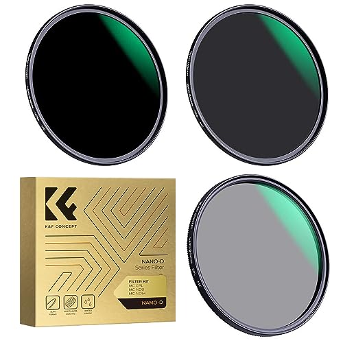 K&F Concept Filter Set D-Serie 62mm CPL+ND8+ND64 Filterset Super Slim CPL Filter Polfilter und Neutral Dichte Graufilter von K&F Concept