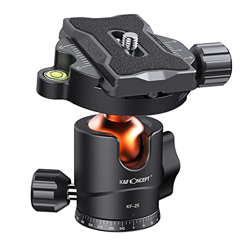 K&F Concept KF25 Kugelkopf Stativkopf, Kamera Kugelkopf mit 1/4 Zoll Schnellwechselplatte und Wasserwaagee, 8 kg Tragkraft, für Stativ, Einbeinstativ, Kamera Slider, Spiegelreflexkamera K&F Concept KF25 Kugelkopf Stativkopf, Kamera Kugelkopf mit 1/4 Zoll Schnellwechselplatte und Wasserwaagee, 8 kg Tragkraft, für Stativ, Einbeinstativ, Kamera Slider, Spiegelreflexkamera von K&F Concept
