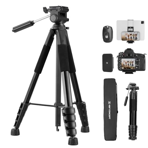 K&F Concept Kamerastativ S255A3+BV01, Leichtes Stativ mit Tasche,190cm Handystativ,Tripod für Canon Nikon Sony Kamera/DSLR/Camcorder, Stativ für Smartphone,Reisestativ mit Handy-Tablet-Halterung K&F Concept Kamerastativ S255A3+BV01, Leichtes Stativ mit Tasche,190cm Handystativ,Tripod für Canon Nikon Sony Kamera/DSLR/Camcorder, Stativ für Smartphone,Reisestativ mit Handy-Tablet-Halterung von K&F Concept