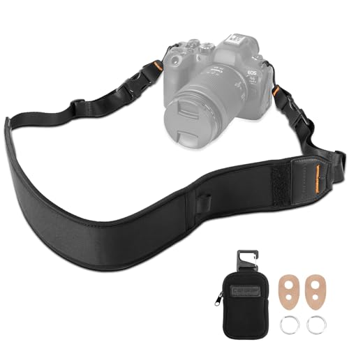 K&F Concept Kameragurt, Professioneller Breit Kamera Gurt, Verstellbarer Kamera Schultergurt 109-133 CM für SLR DSLR Spiegelreflexkameras, Camera Strap mit Abnehmbare Reißverschlusstasche von K&F Concept