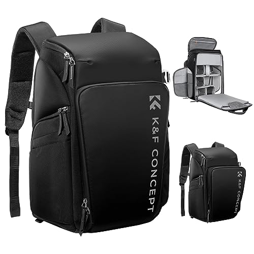 K&F Concept Kamerarucksack, Fotorucksack für Fotografen, Kamerarucksack mit 16Zoll-Laptopfach, kompatibel für Canon/Nikon/Sony/DJI Mavic Drone (Alpha Rucksack 25L)… von K&F Concept