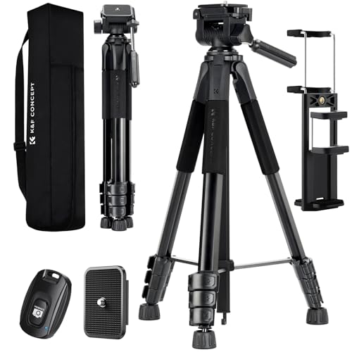 K&F Concept Kamerastativ S254A3+BV01, Leichtes Stativ mit Tasche,172cm Handystativ,Tripod für Canon Nikon Sony Kamera/DSLR/Camcorder,Stativ für Smartphone,Reisestativ mit Handy-Tablet-Halterung K&F Concept Kamerastativ S254A3+BV01, Leichtes Stativ mit Tasche,172cm Handystativ,Tripod für Canon Nikon Sony Kamera/DSLR/Camcorder,Stativ für Smartphone,Reisestativ mit Handy-Tablet-Halterung von K&F Concept