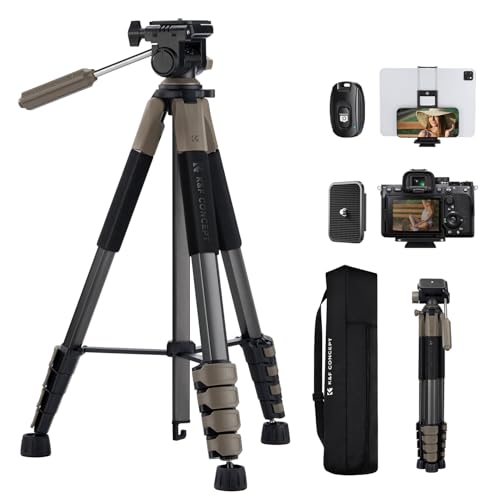 K&F Concept Kamerastativ S255A3+BV01,Leichtes Stativ mit Tasche,190cm Handystativ,Tripod für Canon Nikon Sony Kamera/DSLR/Camcorder, Stativ für Smartphone,Reisestativ mit Handy-Tablet-Halterung(Grau) K&F Concept Kamerastativ S255A3+BV01,Leichtes Stativ mit Tasche,190cm Handystativ,Tripod für Canon Nikon Sony Kamera/DSLR/Camcorder, Stativ für Smartphone,Reisestativ mit Handy-Tablet-Halterung(Grau) von K&F Concept