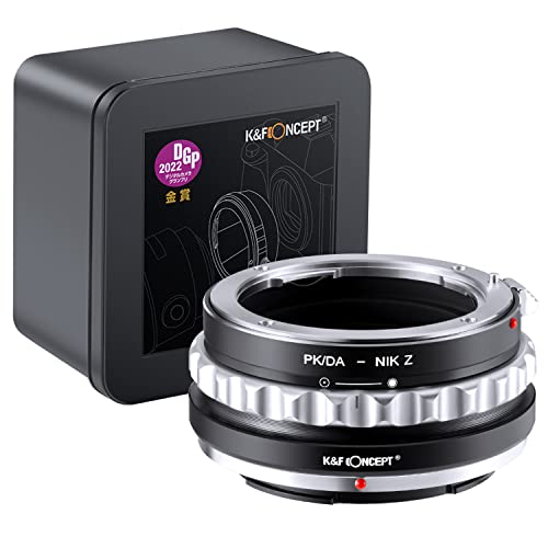 K&F Concept Lens Mount Adapter PK/DA-NIK Z Manual Focus Kompatibel mit Pentax K Mount (PK/DA) DSLR-Objektiv an Nikon Z Mount Kameragehäuse von K&F Concept