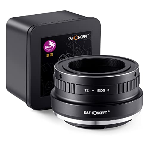 K&F Concept Lens Mount Adapter T2-EOS R Manual Focus Kompatibel mit T-Mount (T/T-2) Schraubmount SLR-Objektiv an Canon EOS R Mount Kameragehäuse von K&F Concept