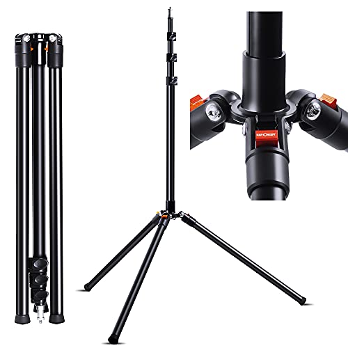 K&F Concept Lichtstativ, 220cm Light Stand für Studio-Fotographie, Alu Beleuchtungstativ hoch mit Stativtasche von K&F Concept